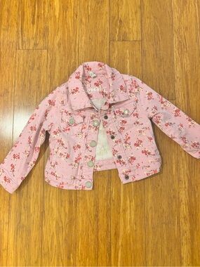 GAP Pink Floral Denim Jacket for Kids